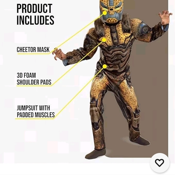 Disguise Boys' Transformers: Rise of the Beasts Cheetor Classic Muscle Costume! - Picture 2 of 3